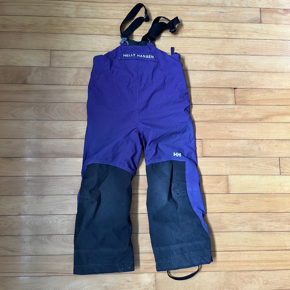 Helly Hansen Kids Purple Snow Bib Overalls Ski Pants Waterproof Reinforced 15in